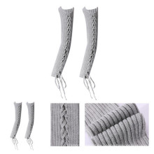 Pure Cashmere Rib Knitted Sleeves With Lace